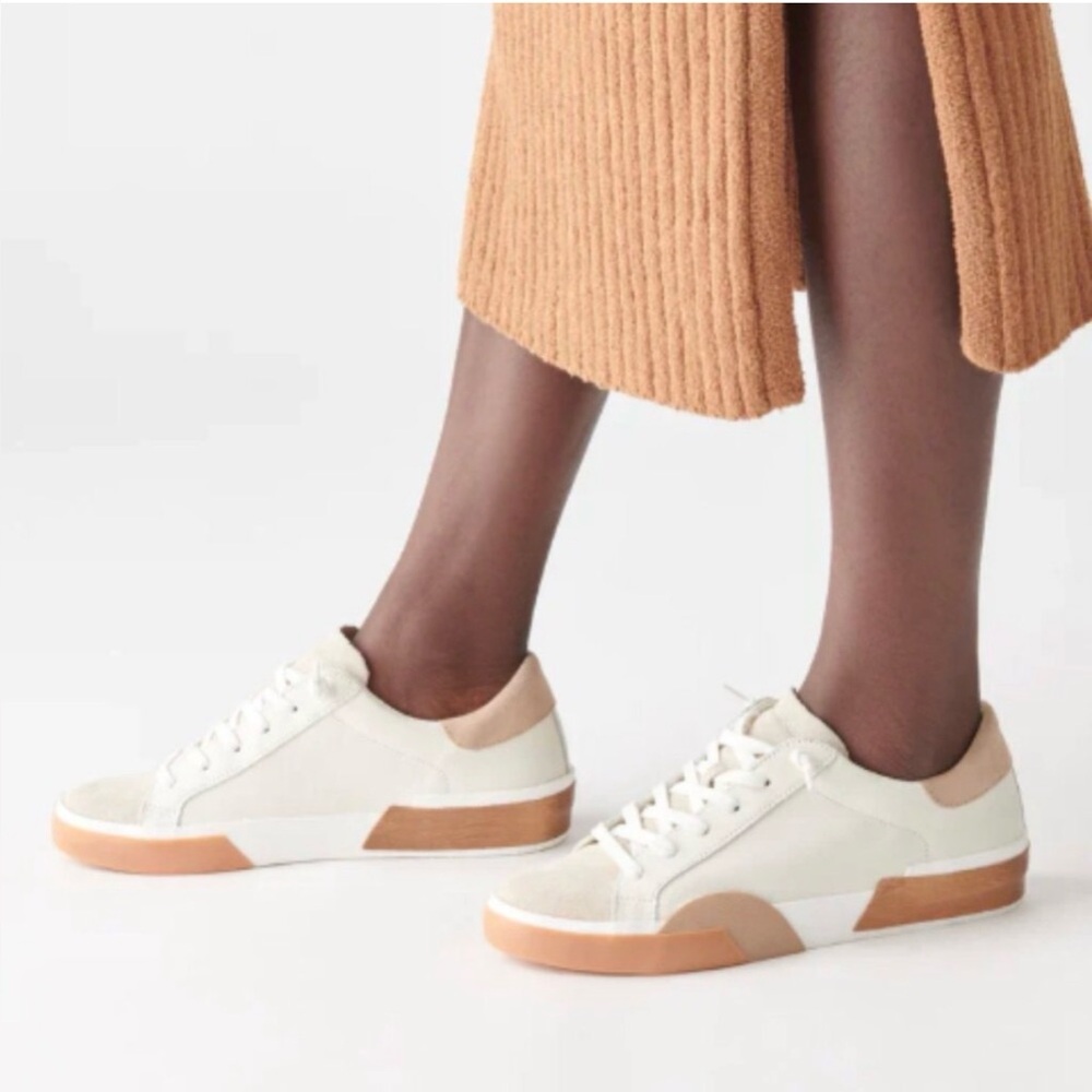 DV Dolce Vita Zina White Tan
Leather Lace Up Fashion Sneakers
Womens 8